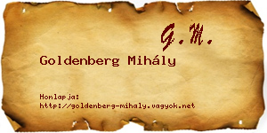 Goldenberg Mihály névjegykártya